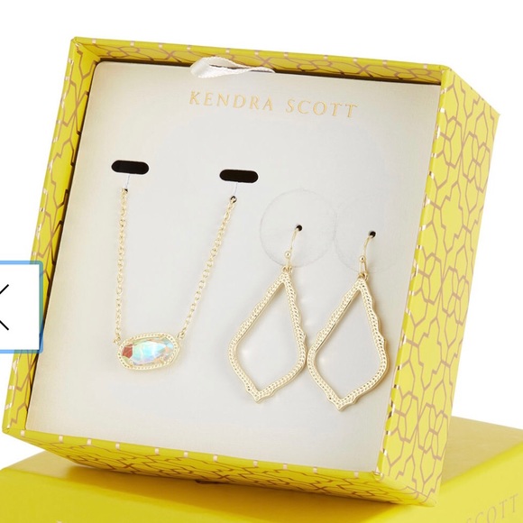 NWT Kendra Scott Limited Edition RARE Gift Set Elisa Sophia Yellow Gold Dichroic - Picture 16 of 16